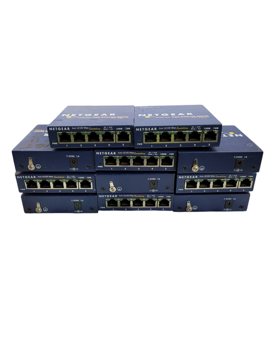 LOT of 10x NETGEAR ProSafe 5 Port 10/100 FS105