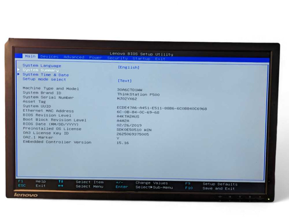 Lenovo ThinkStation P500 Intel Xeon E5-1607 v3 @ 3.10GHz, 16GB RAM  -