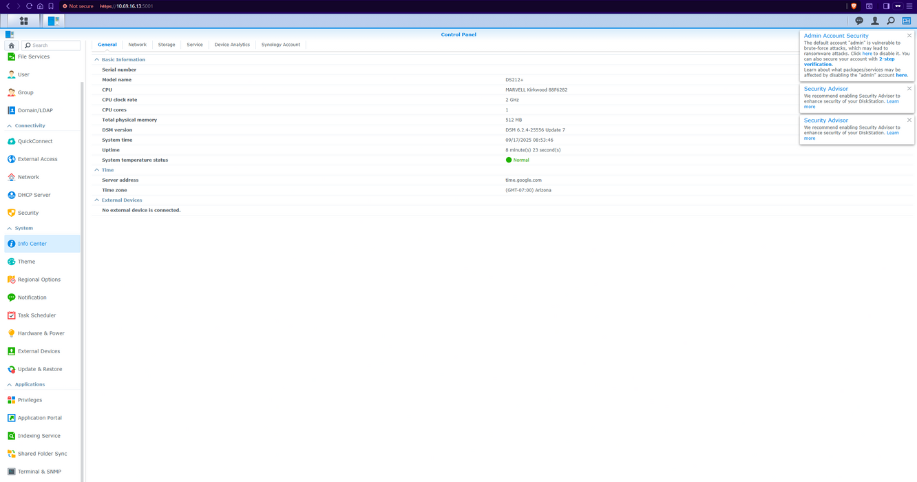 Synology DiskStation DS212+ 2-Bays NAS w/ 2x1TB HDDs & Power Adapter