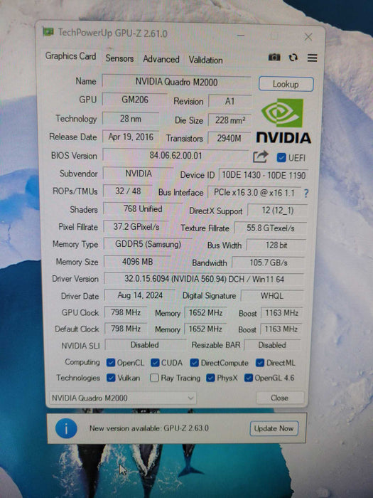 NVIDIA Quadro M2000 | 4GB GDDR5 PCIe Graphics Card | 4x Display Port !