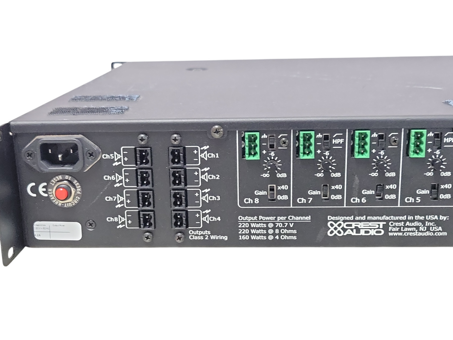 Crest Audio CM 2208 professional 8-Channel Amplifier _