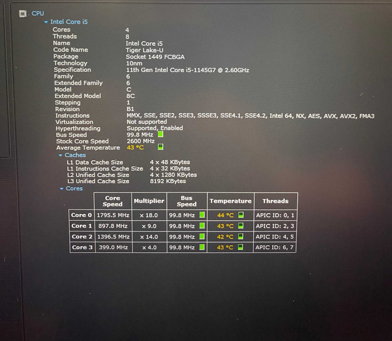 Dell Precision 3560 i5-1145G7 NVIDIA T500 2GB GPU 16GB RAM 256GB SSD  Lap200