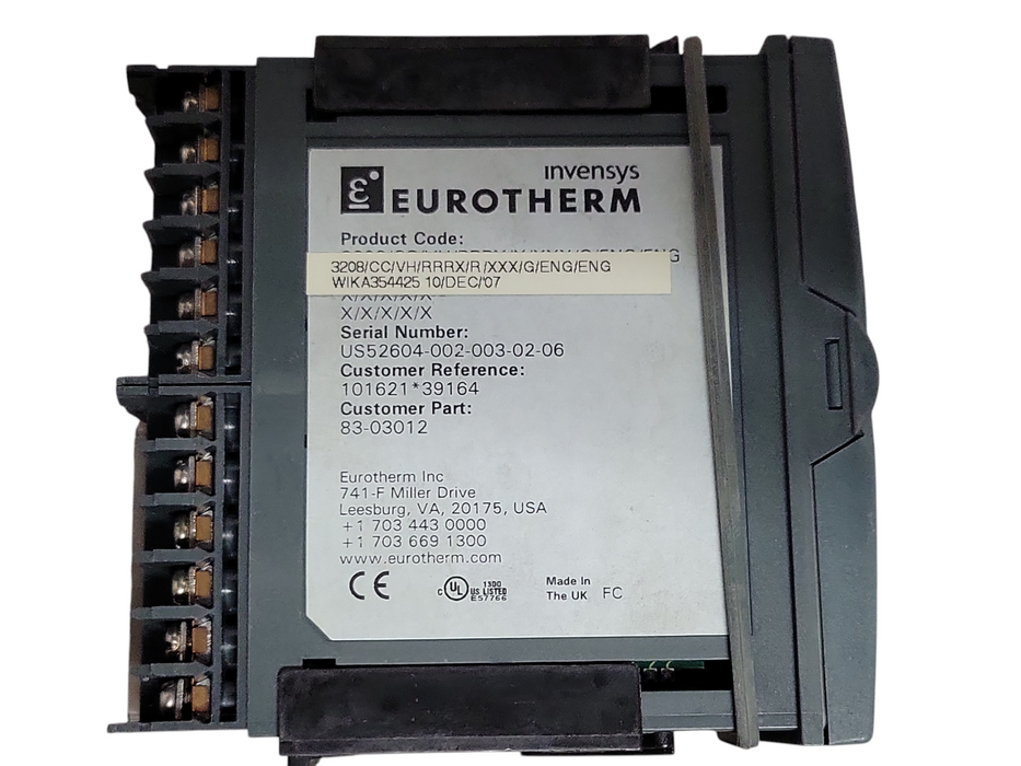 Eurotherm 3208 Temperature Controller, READ _