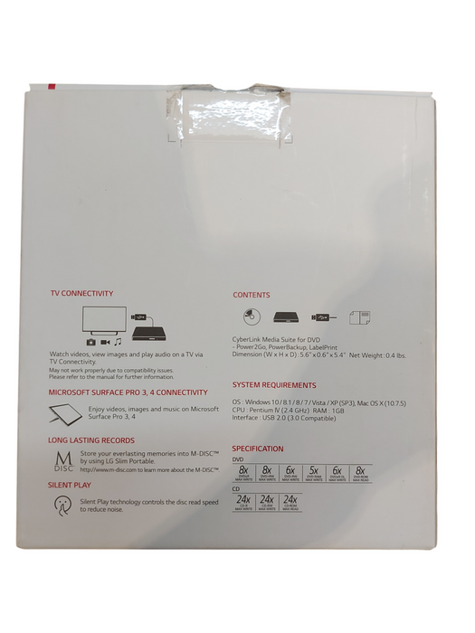 LG Ultra Slim Portable DVD Writer Compatible w/ Windows & Mac GP65NB60