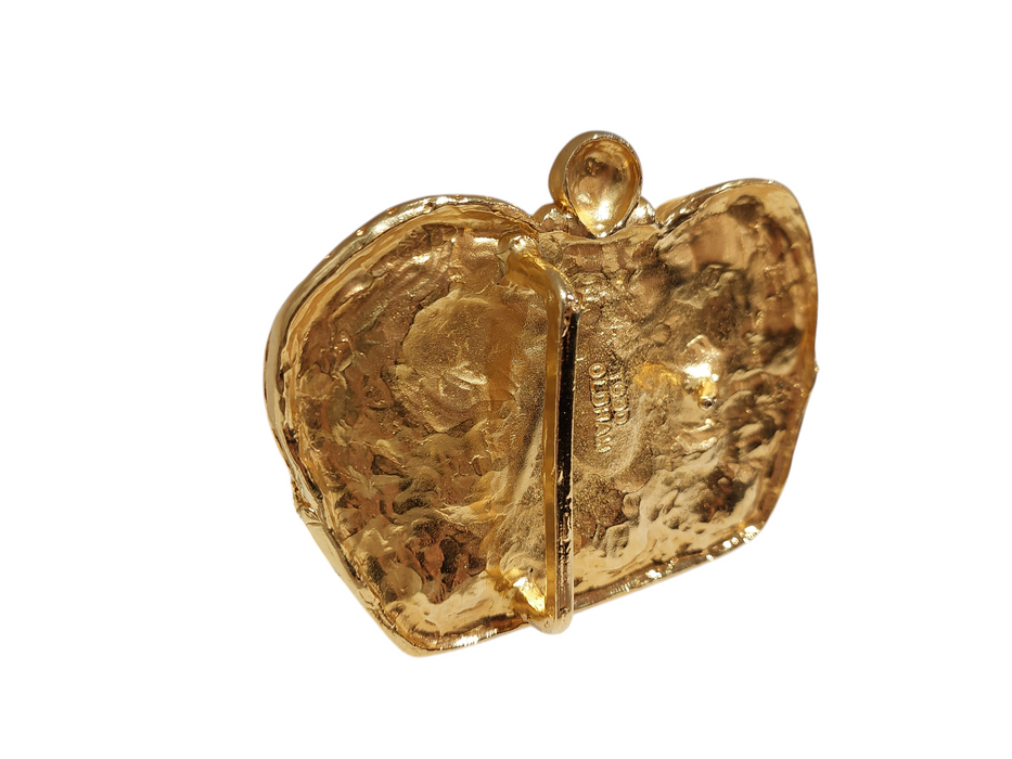 Vintage Rare Todd Oldham Unjeweled Crown Gold Belt Buckle  =