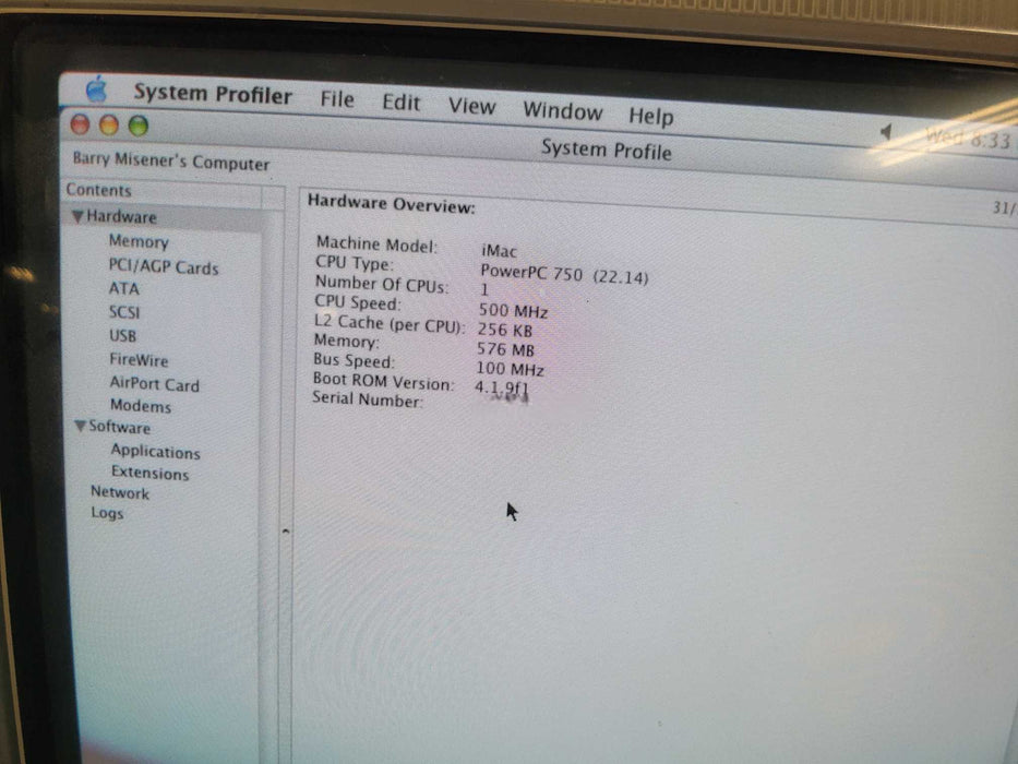 Vintage Apple iMac G3 500MHz PowerPC Retro All-in-One Desktop Computer Clas