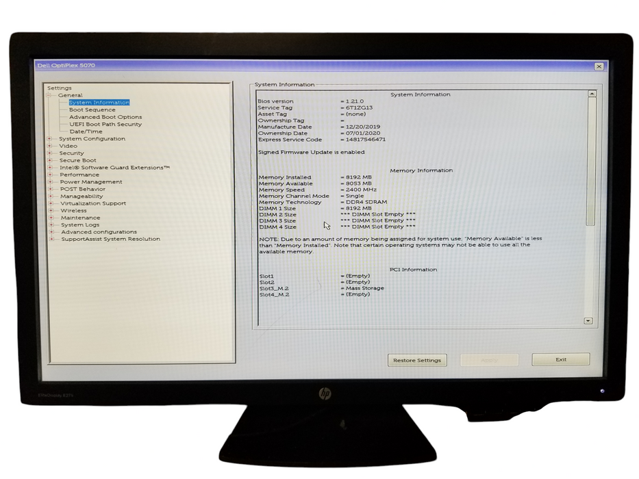 Dell OptiPlex 5070 SFF, Core i5-9500 3.00GHz, 8GB DDR4, 256GB NVMe Q