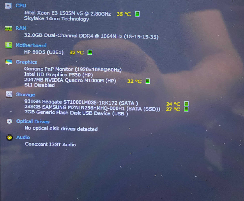 HP ZBook 15 G3 TOUCH XEON E3-1505M QUADRO M1000M 2GB GPU 32GB 256SSD 1TB HD  Lap200