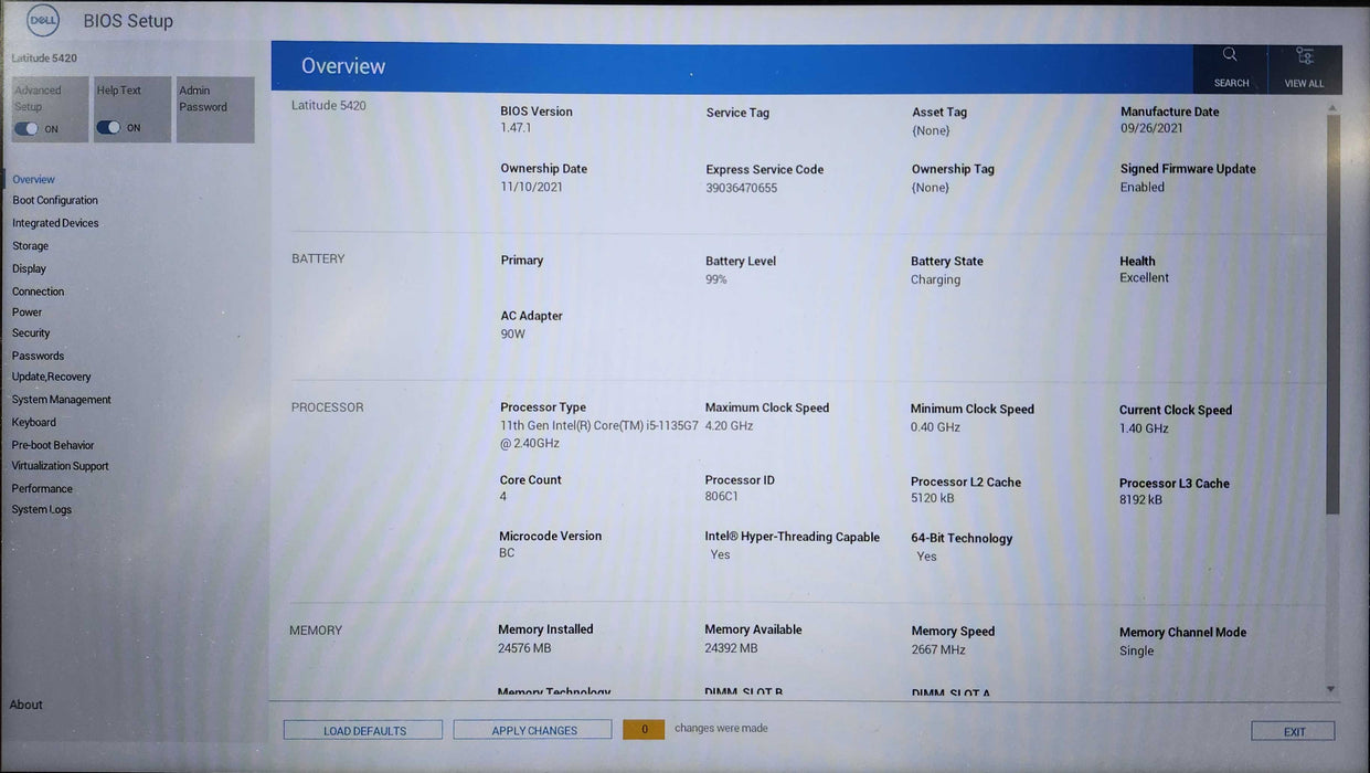 Dell Latitude 5420, i5-1135G7 2.40GHz, 24GB DDR4, 256GB NVMe, FR KB  Lap200