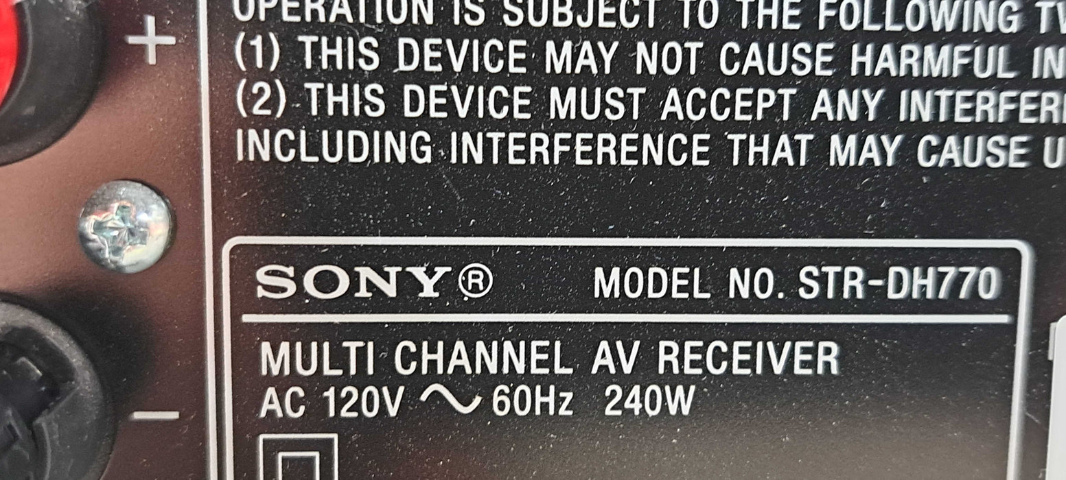 Sony STR-DH770 7.2 Channel 4K Home Theater Stereo AV Receiver