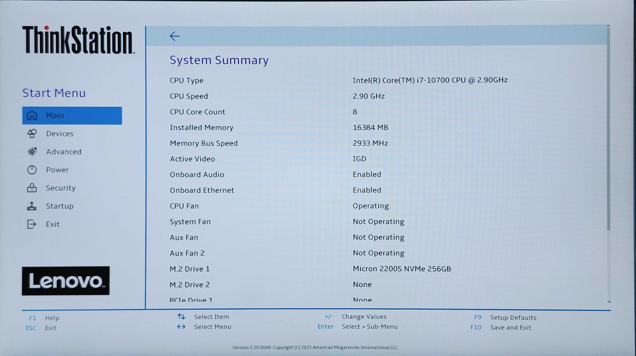 Lenovo ThinkStation P340 SFF, Intel Core i7-10700, 16GB DDR4, 256GB NVMe