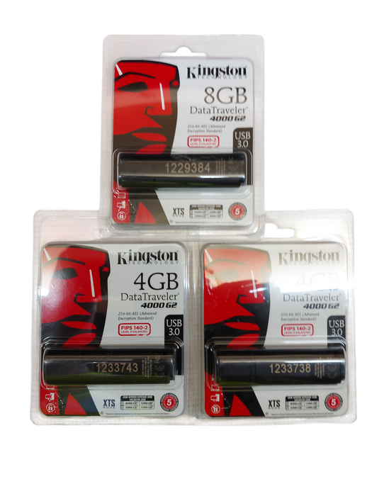 LOT 3x Kingston 4GB Data Traveler 4000 G2 THUMB DRIVE Q