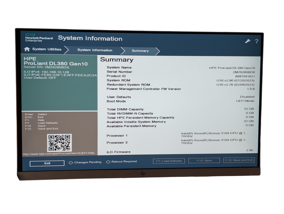 HP ProLiant DL380 Gen10 2x Intel Xeon BRONZE 3104 32GB RAM  -