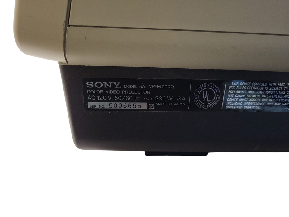 Vintage SONY VPH-1000Q RGB CRT Projector READ $
