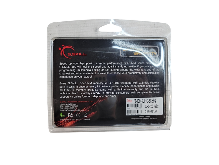 G.SKILL - PC3-10666 4Gx2 SO-DIMM (F3-10666CL9D-8GBSQ)  Q