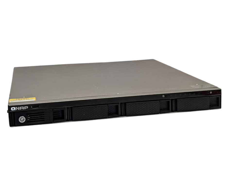 QNAP TS-420U 4 bay NAS with 2x 4TB HDDs installed  -