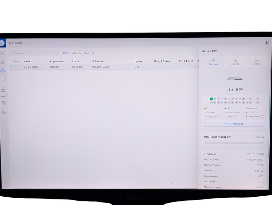 Ubiquiti Unifi Switch 24 250W US-24-250W Gigabit PoE Managed Switch  -