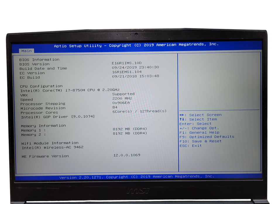 MSI GF63 8RC 15.6" Gaming Laptop Core I7 8th Gen 256GB SSD 16GB RAM GTX 1050 ! Lap200