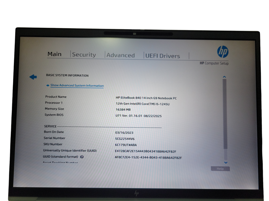 HP EliteBook 840 G9, Core i5-1245u, 16GB DDR4, 256GB SSD ! Lap200