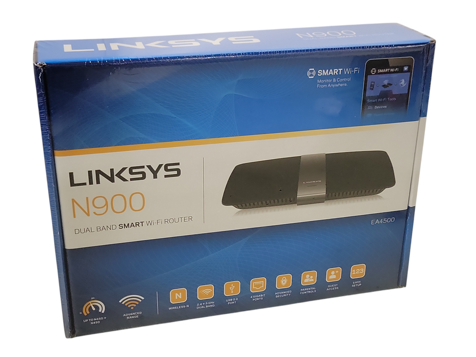 New Linksys N900 Dual Band SMART Wi-Fi Router EA4500 Q_