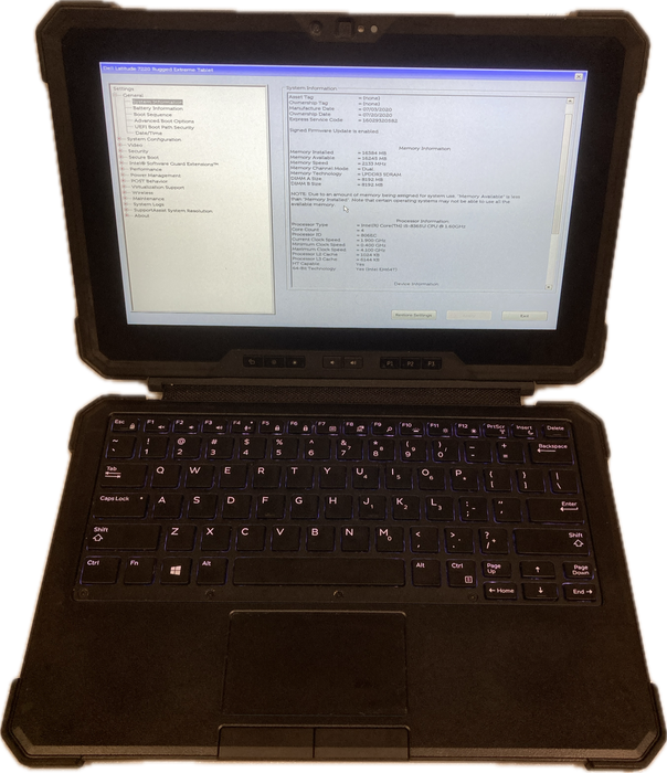 Dell Latitude 7220 Rugged Extreme Tablet i5-8365U@1.6GHz 16GB RAM READ!  Lap200
