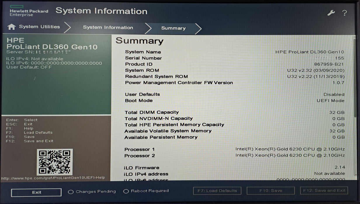 HP ProLiant DL360 Gen10 8x 2.5" | 2x Xeon Gold 6230, 32GB DDR4, P408i-a SR )