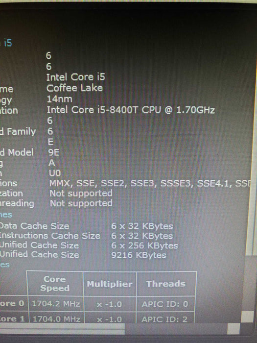 Lenovo ThinkCentre M720q USFF Intel i5-8400T 1.70GHz 16GB 240GB SSD WIFI