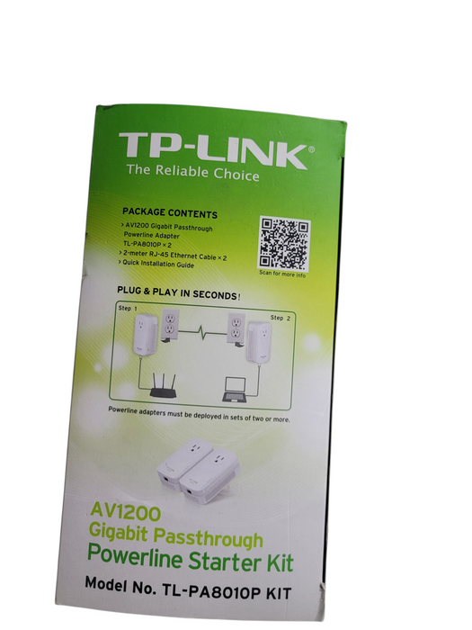 TL-PA8010P TP-LINK AV1200 GIGABIT PASSTHROUGH POWER LINE STARTER KIT