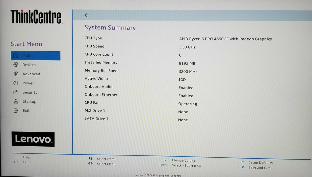 Lenovo ThinkCentre M75q Gen2 AMD Ryzen 5 Pro 4650GE CPU 8GB RAM No HDD Q
