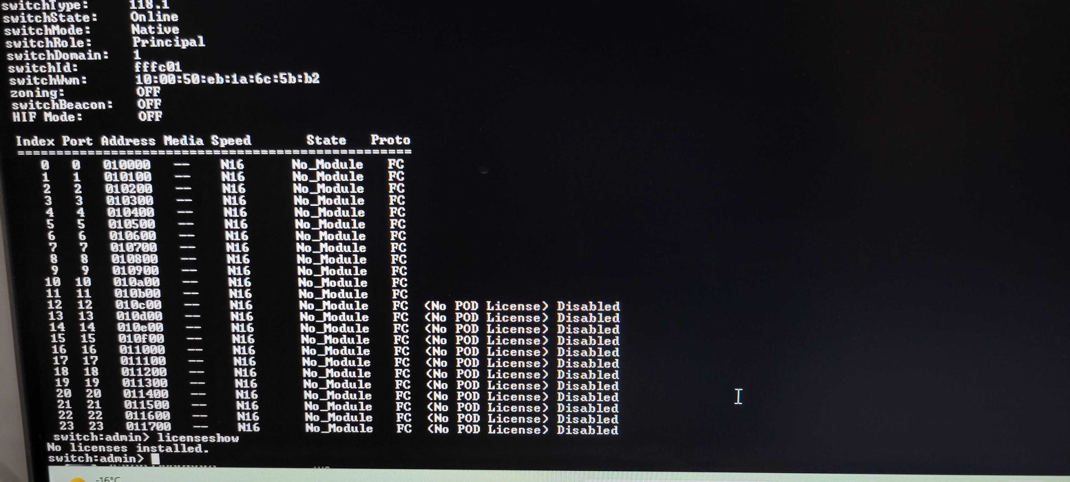 Brocade EMC DS-6505B 24-Port 16Gb FC SAN Switch EM-6505-12-8G-0R 12-Port Acti Q_