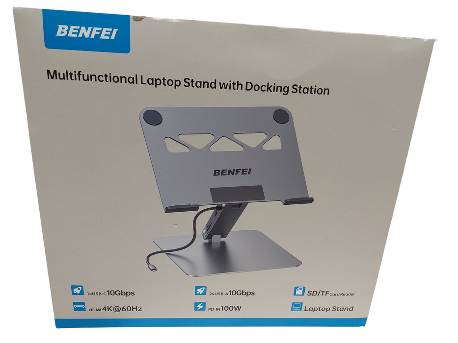 Benfei 8 in 1 Dock Grey Stand Multi-Functional Laptop Dock Stand  =