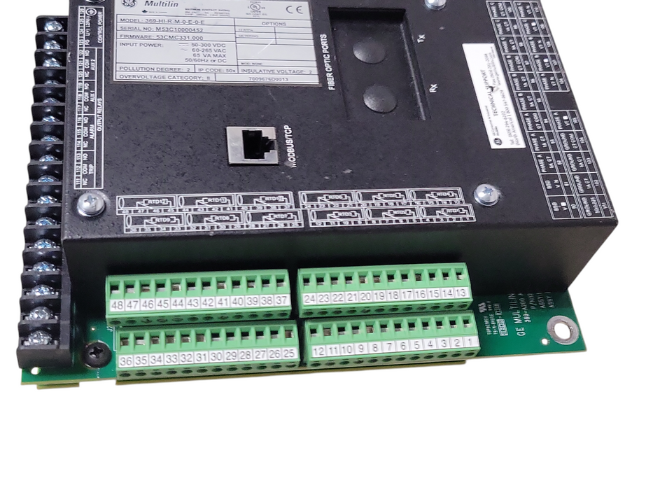 GE Multilin 369 Motor Management Relay 369-HI-R-M-0-E-0-E F/W: 53CMC331.000 _