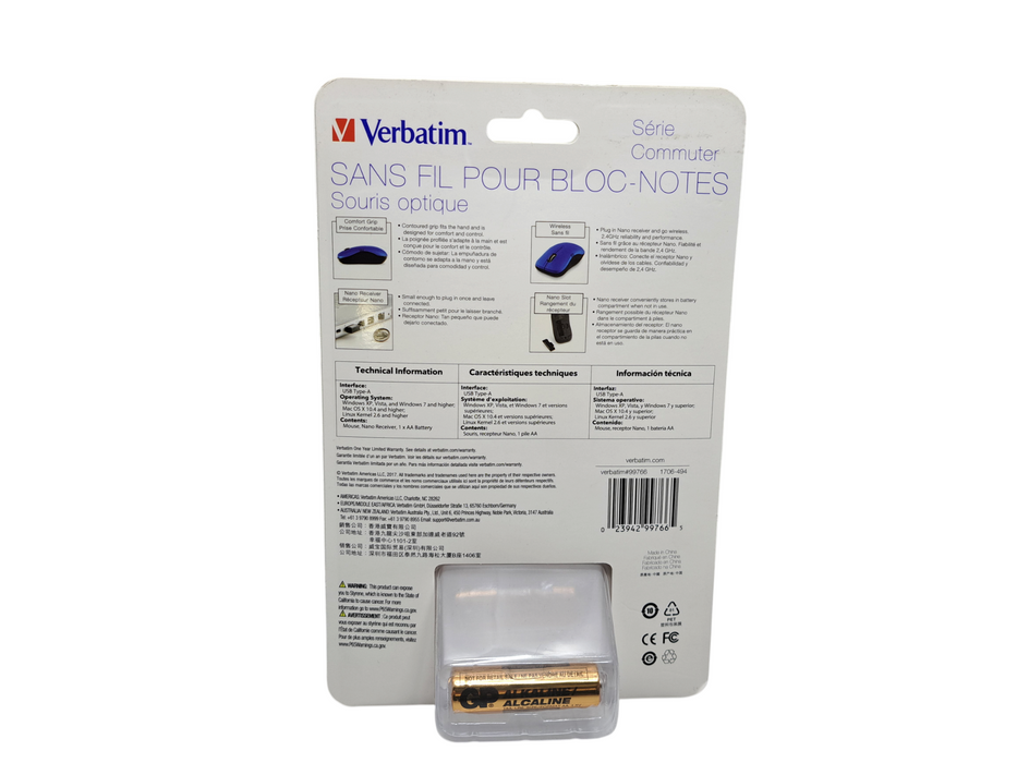 Verbatim Wireless Notebook Optical Mouse Commuter Series ( New ) )