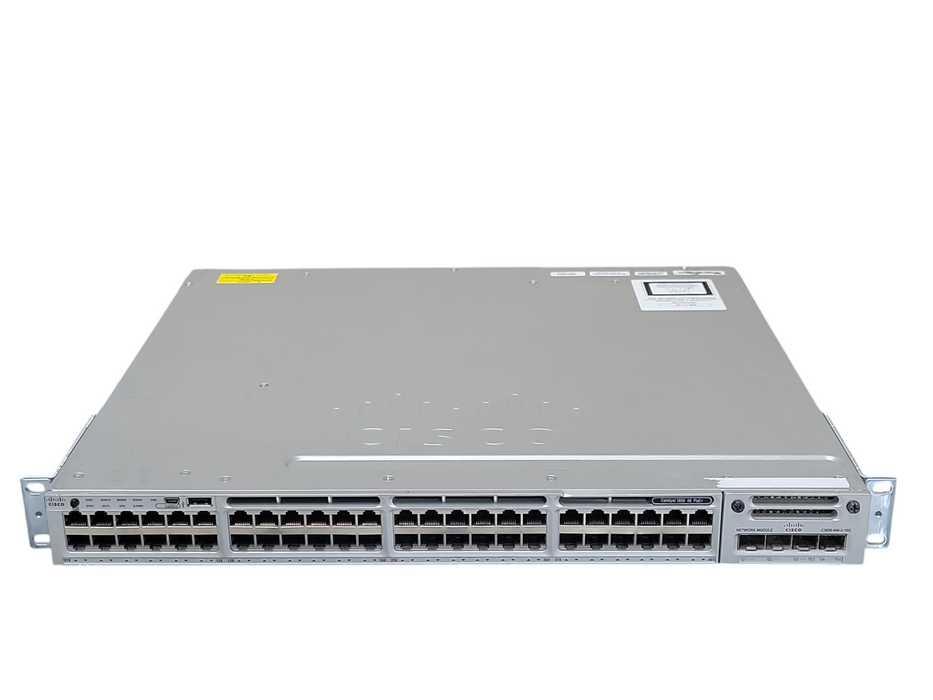 Cisco WS-C3850-48PW-S 48-Ports Gig PoE w/ C3850-NM-2-10G, 1x PSU _