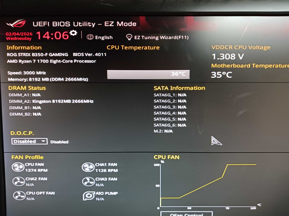 Custom Corsair PC AMD Ryzen 7 1700 Asus Strix B350-F Gaming 8GB DDR4 No HDD READ