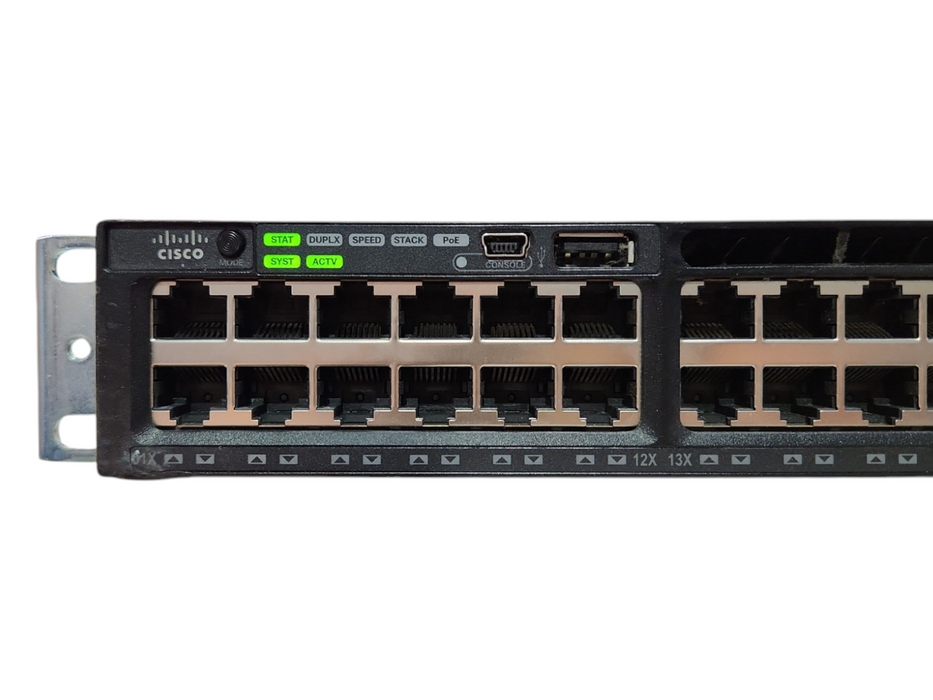 Cisco WS-C3650-48PQ-S 48-Port PoE+ 4x 10GB SFP+ w/ 1x 640W PSU