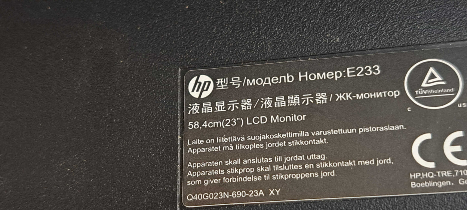 HP EliteDisplay E233 23" IPS Full HD Monitor W/ Stand