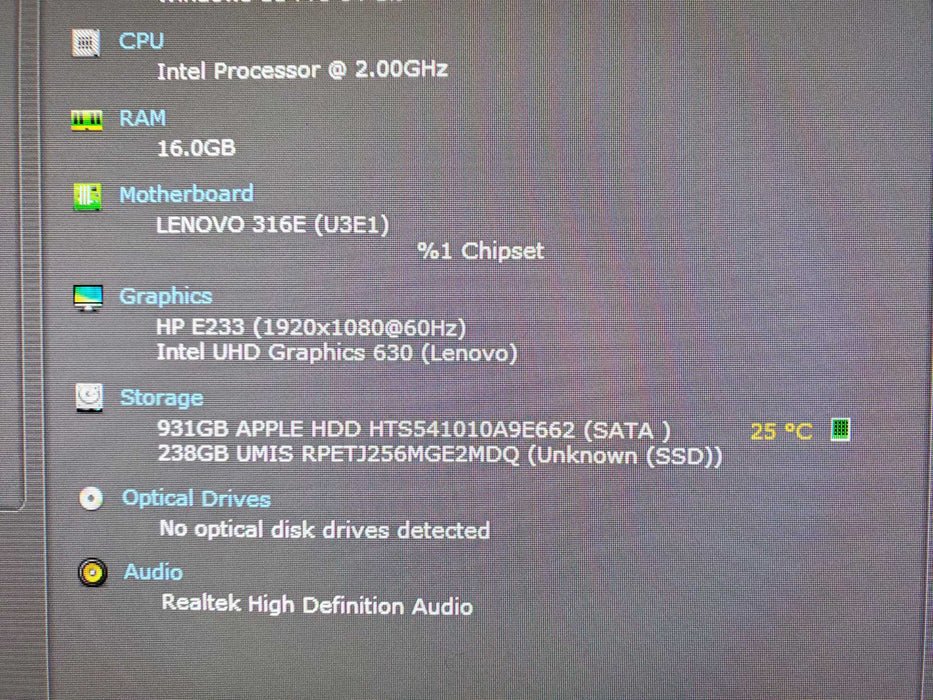 Lenovo ThinkCentre M70Q USFF i5-10400T 16GB RAM 256GB nvme 1TB HDD wifi
