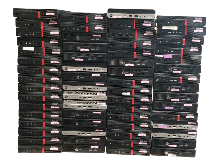 Lot 62x Tested AMD USFF Desktops HP & Lenovo (AMD-19)