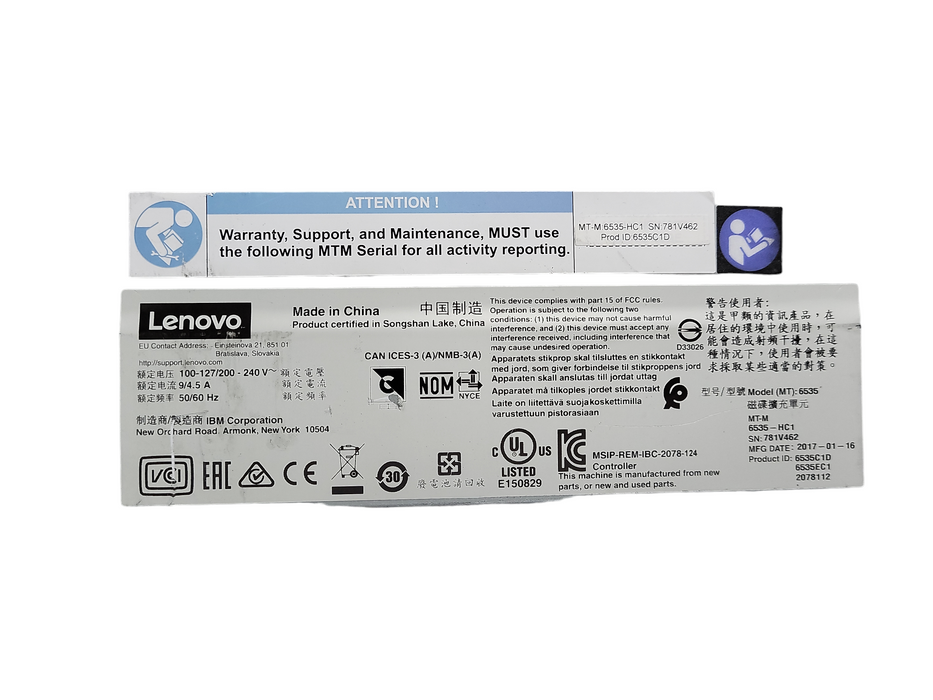 Lenovo SAN Storage Storwize V3700v2 w/ 2x 01AC370 $