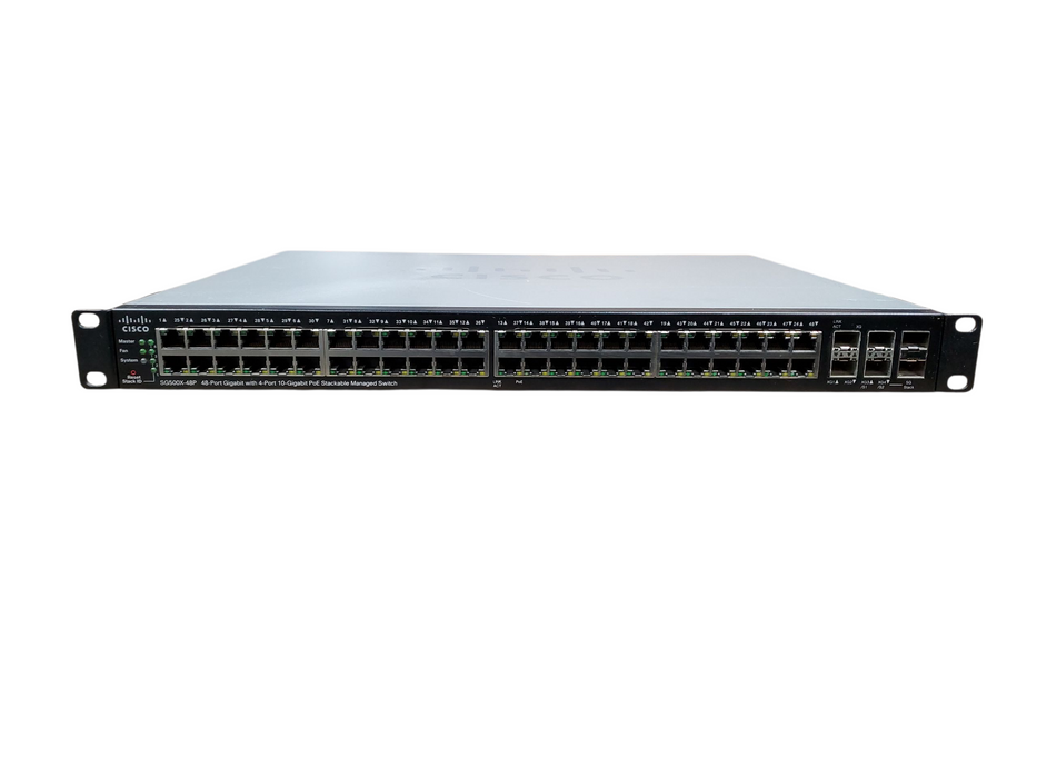 Cisco SG500X-48P-K9 V05 48-Port Gigabit PoE Stackable Managed Switch