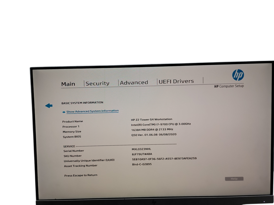 HP Z2 Tower G4 Workstation i7 - 9700 @ 3.00GHz 16GB DDR4 Ram  θ