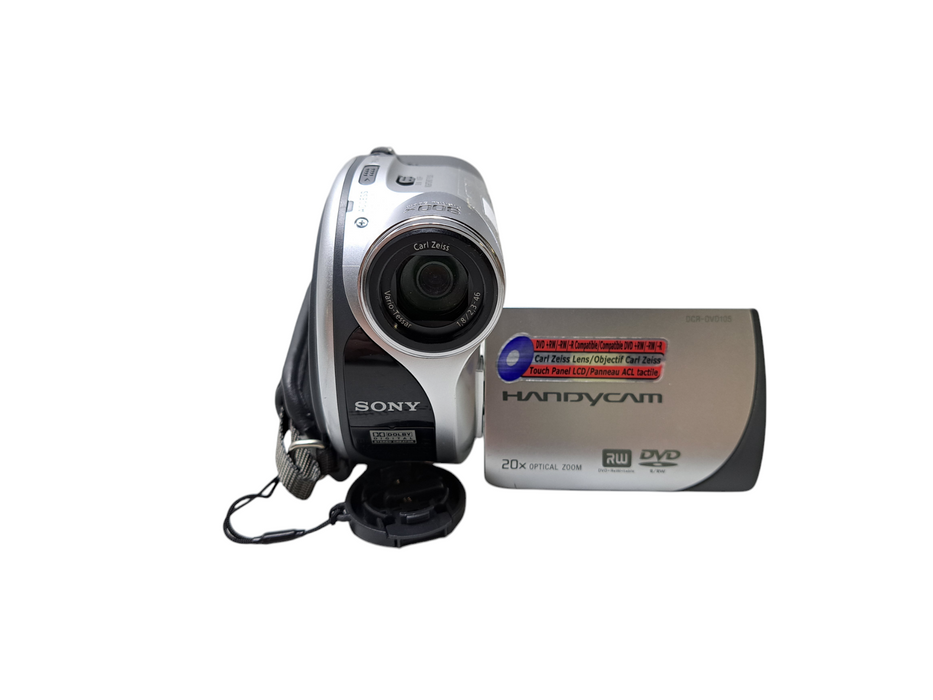 Sony DCR-DVD105 Handycam Camcorder 20x Optical Zoom w/ Power Adapter & Bag