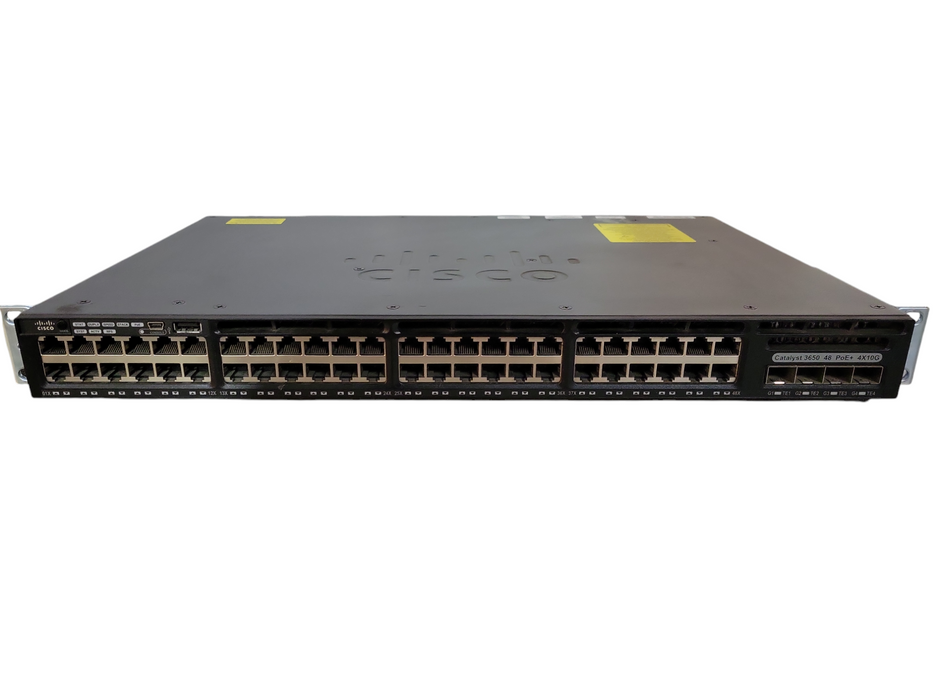 Cisco WS-C3650-48FQM-S V02 48-Port Gigabit PoE w/ 4x 10G SFP Network Switch !