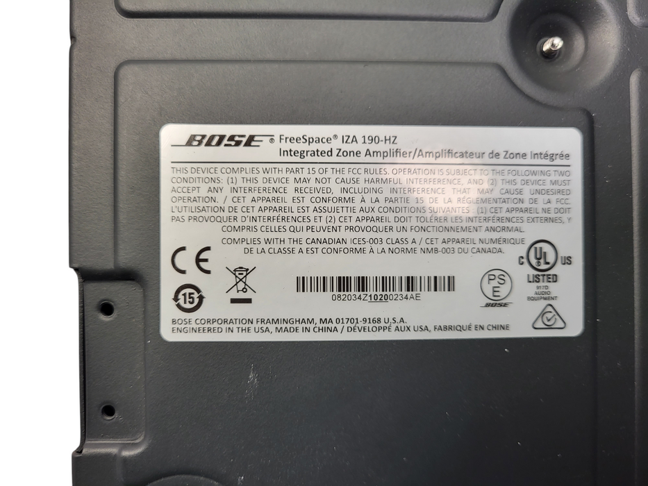 Bose FreeSpace IZA 190-HZ Integrated Zone Amplifier Q$