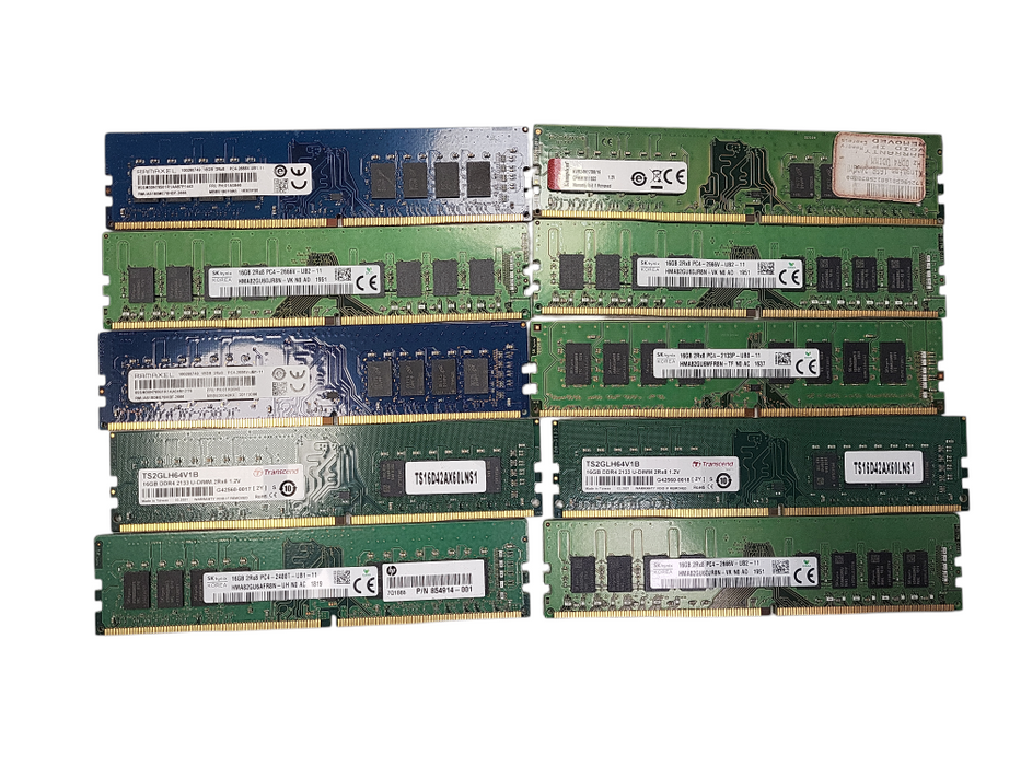 Lot of 10x Various brands 16GB PC4/DDR4 Desktop RAM $