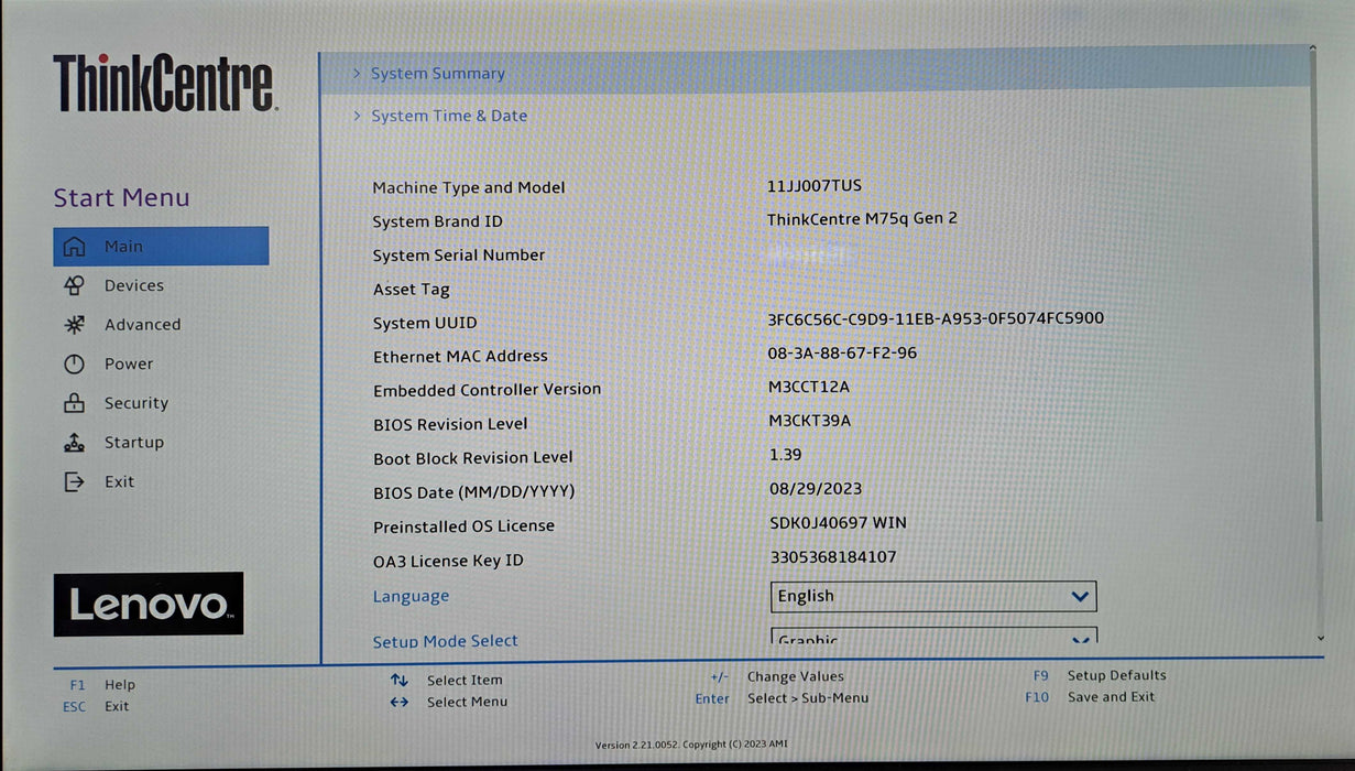 Lenovo ThinkCentre M70q Gen 2 | Ryzen 5 PRO 4650GE, 16GB DDR4, 256GB NVMe )