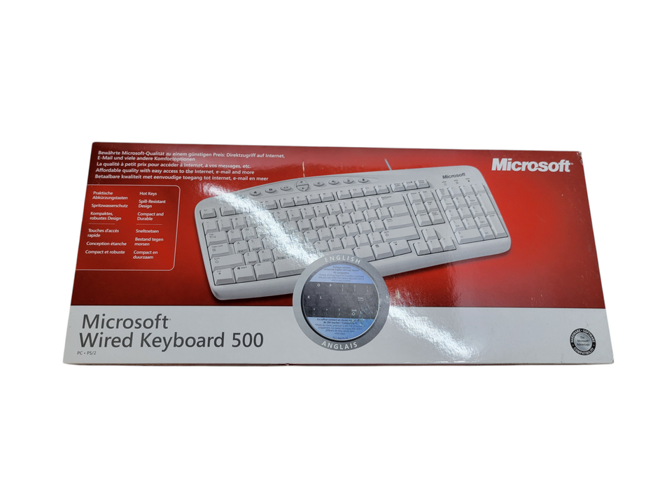 Microsoft Wired Keyboard 500 RT2300 Black New Factory Sealed %