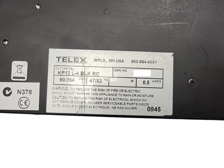 RTS Telex KP-12 Black Keypanel Intercom Panel READ Q$