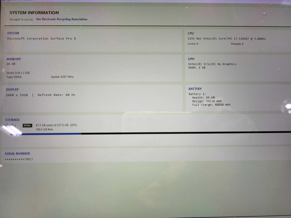 Microsoft Surface Pro 8 | Intel Core i7-1185G7, 16GB DDR4, 256GB SSD Q$ Lap200